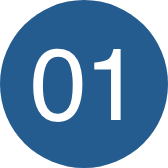 Ícono de número uno color azul